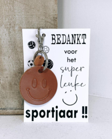 Afscheidscadeau Coach of trainer | Kaart + sleutelhanger sportjaar