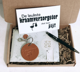 Cadeau voor de kraamverzorgster | A5 doosje kraamtopper