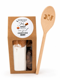 afscheidscadeau juf - Bakmix appeltaart leuk jaar gebakken