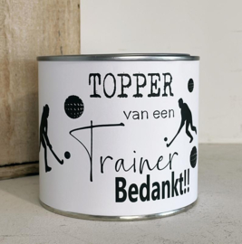 Bedankje hockey trainer | Cadeau blik bedankt