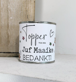 Origineel cadeau voor de juf | gepersonaliseerd cadeaublik juf