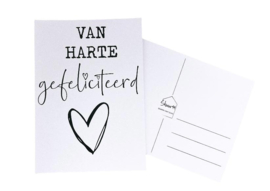 Kaart "Van harte gefeliciteerd"