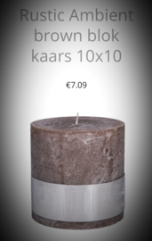 10x10 cm kaars ambient in de kleur Wit/Lichtgrijs/ Donkergrijs/ Bruin of Zwart