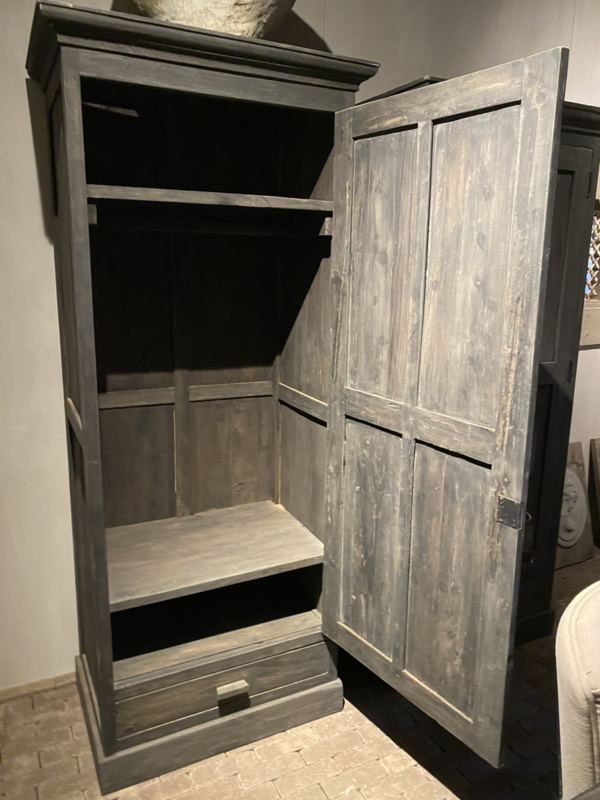 “ Rembrand” 1 deurs kleding kast met ophang stang, legplank en lade met maat 200x90x60 | JAN interieur - kasten | Het Grachtenpand CULEMBORG