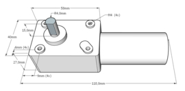 Losse elektromotor met reductie 15W; 35 omw/min