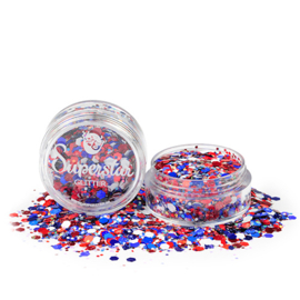 Superstar - Chunky Glitter - Red White Blue