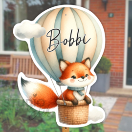 Luchtballon Geboortebord tuin | Vosje luchtballon