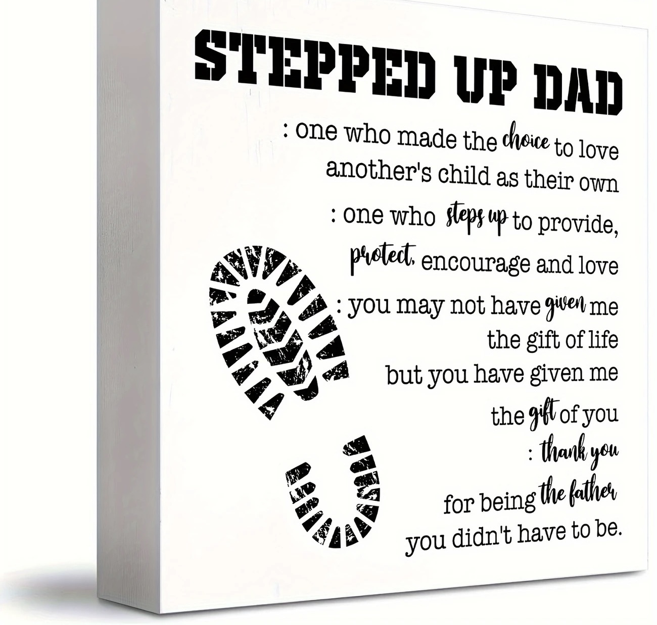 Houten blokje stepped up dad