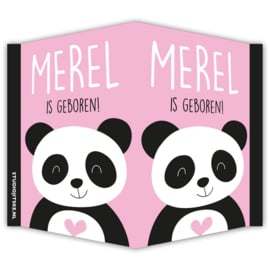 Geboortebord raam Panda **Kies je kleur**