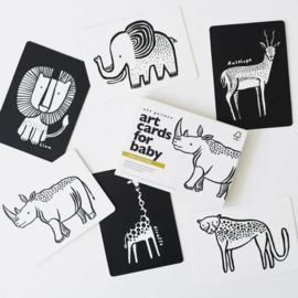 Zwart-wit kaarten baby | Safari dieren (6 st.)