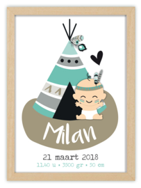 Geboorteposter BABY TIPI