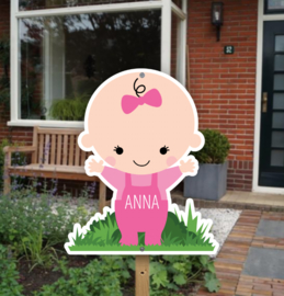 Geboortebord tuin | Baby met naam