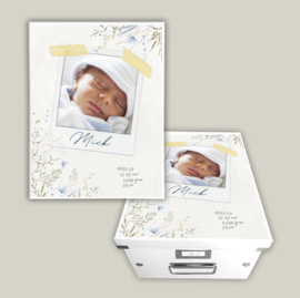 Geboortedoos met naam en foto - Polaroid