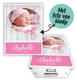 Bewaardoos geboorte met eigen foto van baby