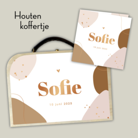 Koffertje met geboortekaartje meisje **Diverse kleuren koffertjes**