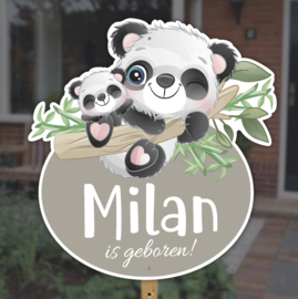Geboortebord tuin | Panda's broertje *Kies je kleur!*