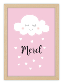 Kinderkamerposter met naam - CUTE CLOUD *Kies je kleur*