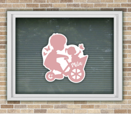 Raamsticker geboorte | Grote broer met zusje *Kies je kleur!*