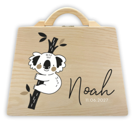 Houten mini koffertje met naam | Koala *Kies je kleur*