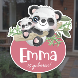 Geboortebord tuin | Panda's zusje *Kies je kleur!*