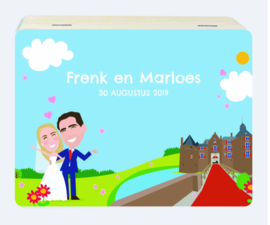 Houten herinneringsdoos huwelijk voor Frenk en Marloes