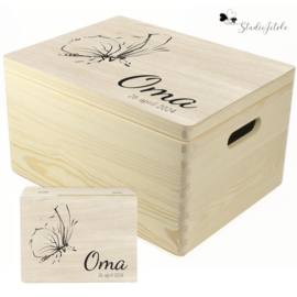 Houten herinneringsdoos vlinder
