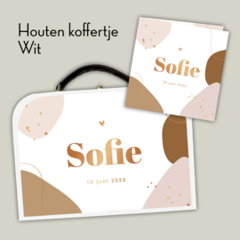 Koffertje met geboortekaartje meisje **Diverse kleuren koffertjes**