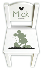 Geboortestoeltje met naam Mickey Mouse - kies je favoriete kleur!