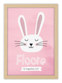 Kinderkamerposter met naam - LOVELY RABBIT