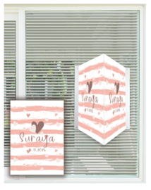 geboortebord ❤︎ raambord ❤︎ raamsticker | hartjes 064