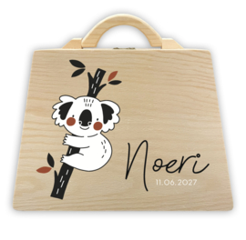 Houten mini koffertje met naam | Koala *Kies je kleur*