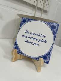 Tegelhouder klassiek hout