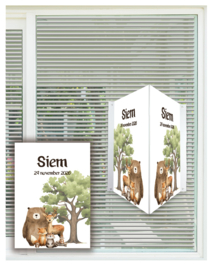geboortebord ❤︎ raambord ❤︎ raamsticker | bosdieren 068