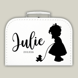 Koffertje Silhouet meisje met eendje *Kies zelf de kleuren!*