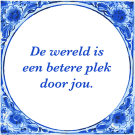 T003 Delfts blauw tegeltje met tekst