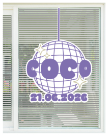 geboortebord ❤︎ raambord ❤︎ raamsticker | discobal 072