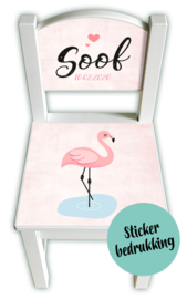 Stoeltje met naam *Flamingo* meisje