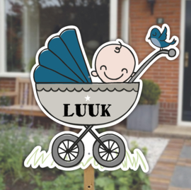 Geboortebord tuin | Baby wandelwagen *Kies je kleur!*