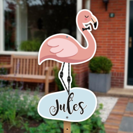 Geboortebord tuin | Flamingo