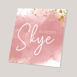tegel aquarel roze met gouden spetters