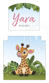 Stoeltje met naam Giraffe