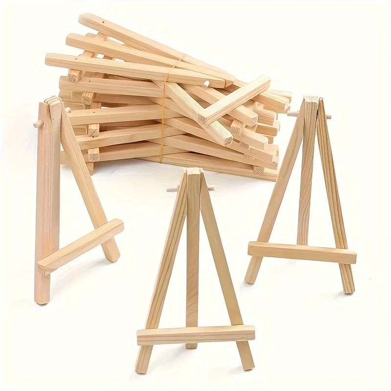 Naturel houten schildersezel voor tegel