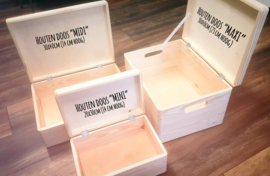 Houten doos met ontwerp van communiekaart - div. formaten