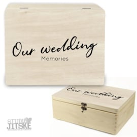 Our wedding memories houten herinneringsdoos *kies je kleur*