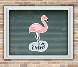 Raamsticker geboorte | Flamingo