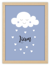 Kinderkamerposter met naam - CUTE CLOUD *Kies je kleur*