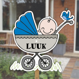 Geboortebord tuin | Baby wandelwagen *Kies je kleur!*