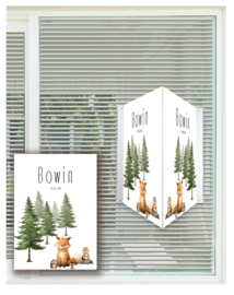 geboortebord ❤︎ raambord ❤︎ raamsticker | bosdieren 071