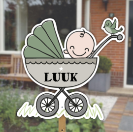 Geboortebord tuin | Baby wandelwagen *Kies je kleur!*