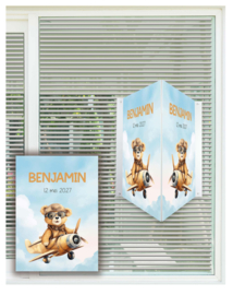 geboortebord ❤︎ raambord ❤︎ raamsticker | vliegtuig 089